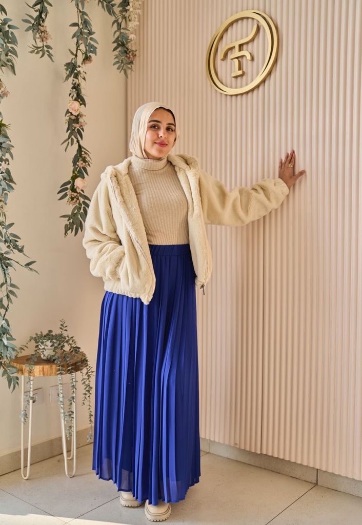 Royal Blue Pleated Skirt