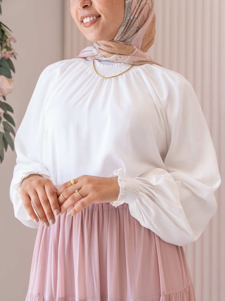 White Turtleneck Blouse