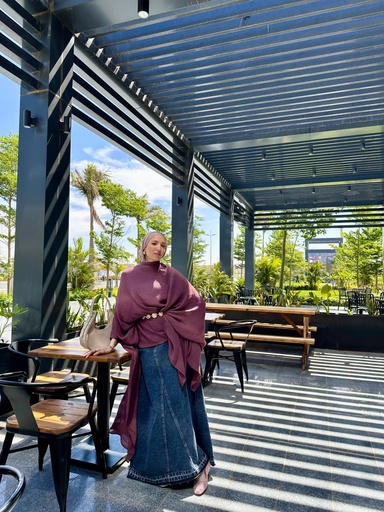 Plum Swan Cape Blouse