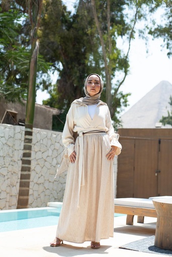Beige Whirl Skirt   