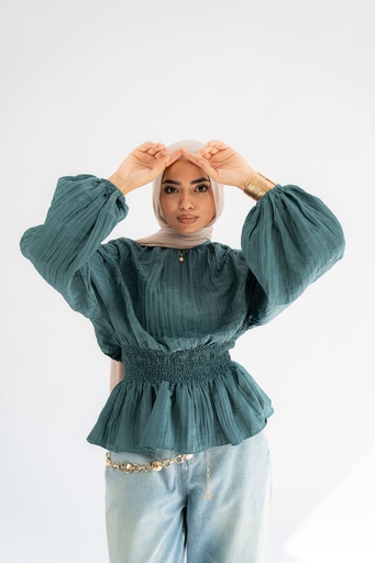 Teal Candlelight Blouse