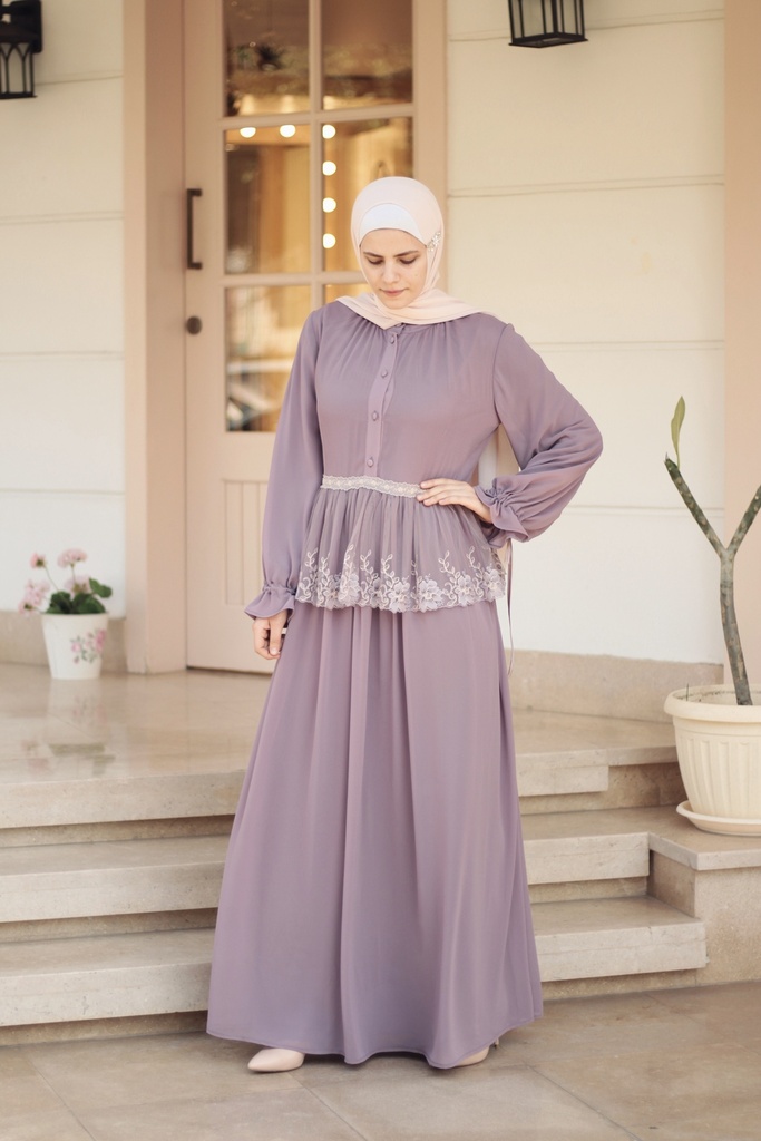 Lavender peplum dress
