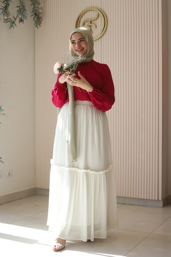 Offwhite Ruched Skirt