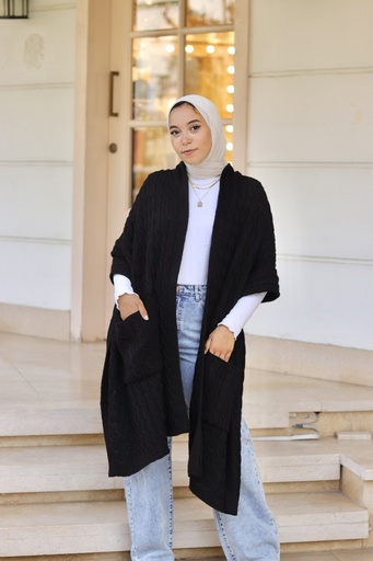 Poppy Black Shawl