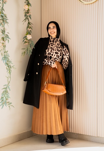 Havan Accordion Suede Skirt