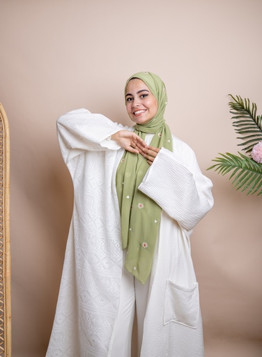Pastel Green Daisy Veil