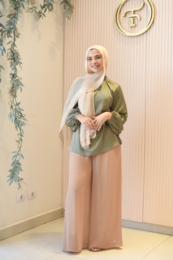 Tan Aura Chiffon Pants 