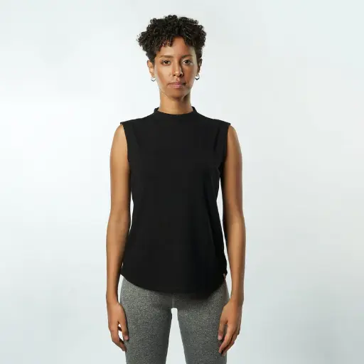 Double Layer Sleeveless Undershirt-Black