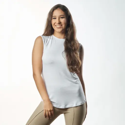 Single Layer Sleeveless Undershirt-White