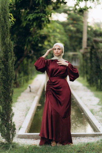 Maroon Mural Dress