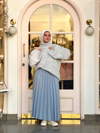 Dusty Blue Fall Skirt
